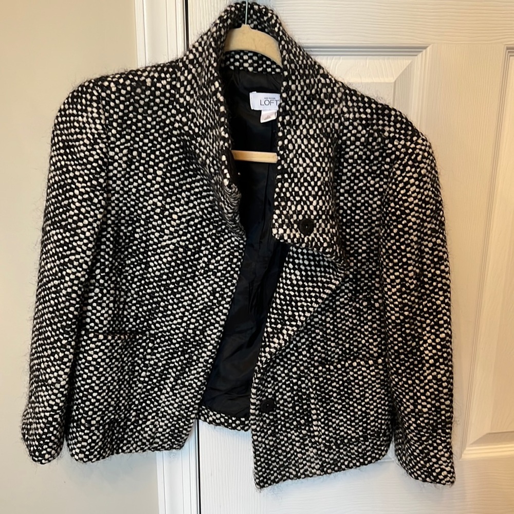 Black and white short jacket
